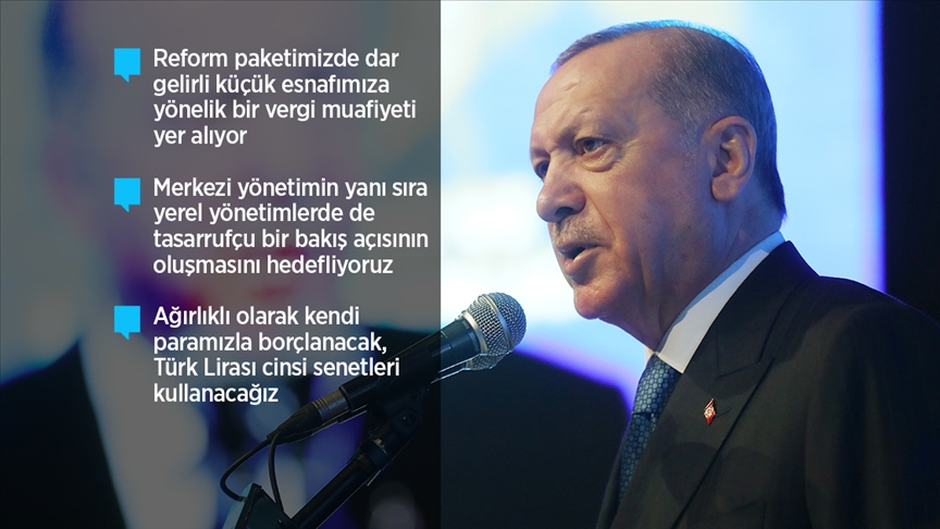 Cumhurbaşkanı Recep Tayyip Erdoğan, ekonomiye ilişkin reform paketini açıkladı