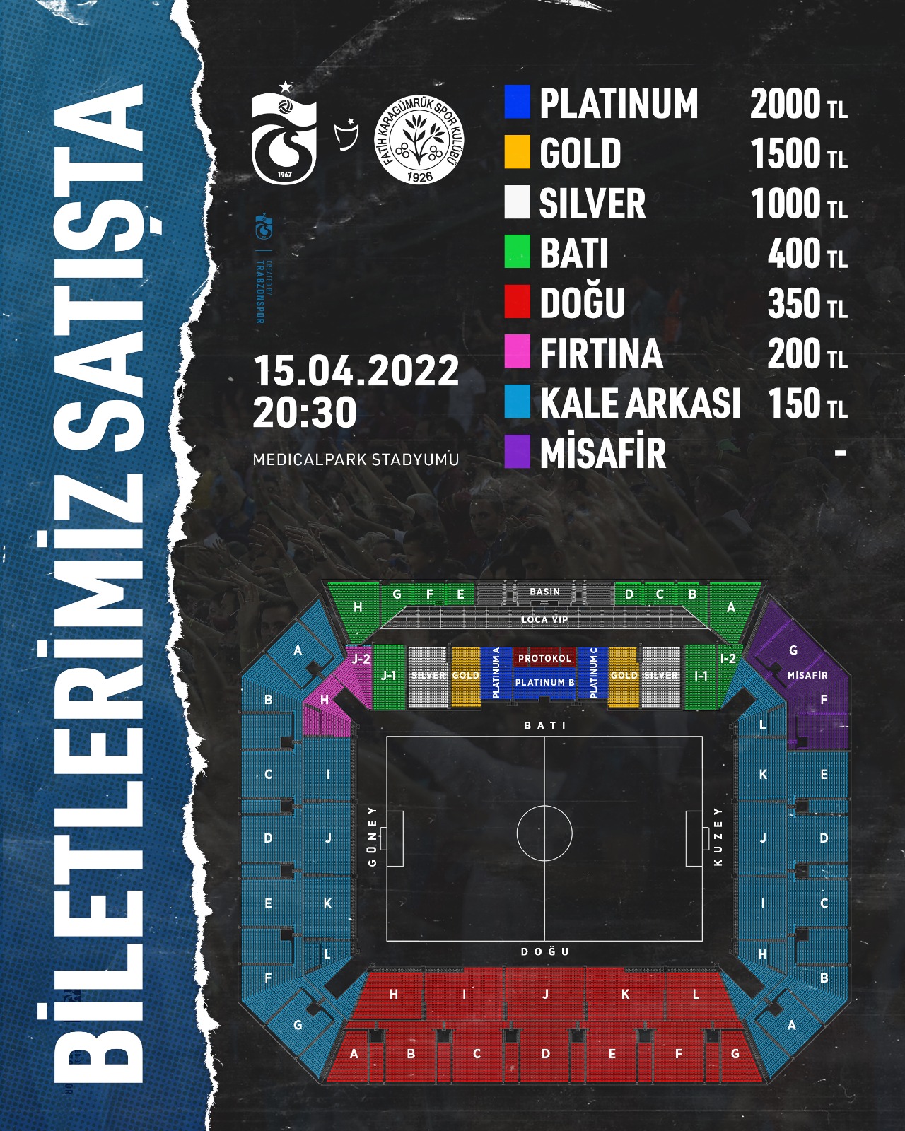 Trabzonspor, Fatih Karagümrük maçı biletleri bugün satışa çıkıyor