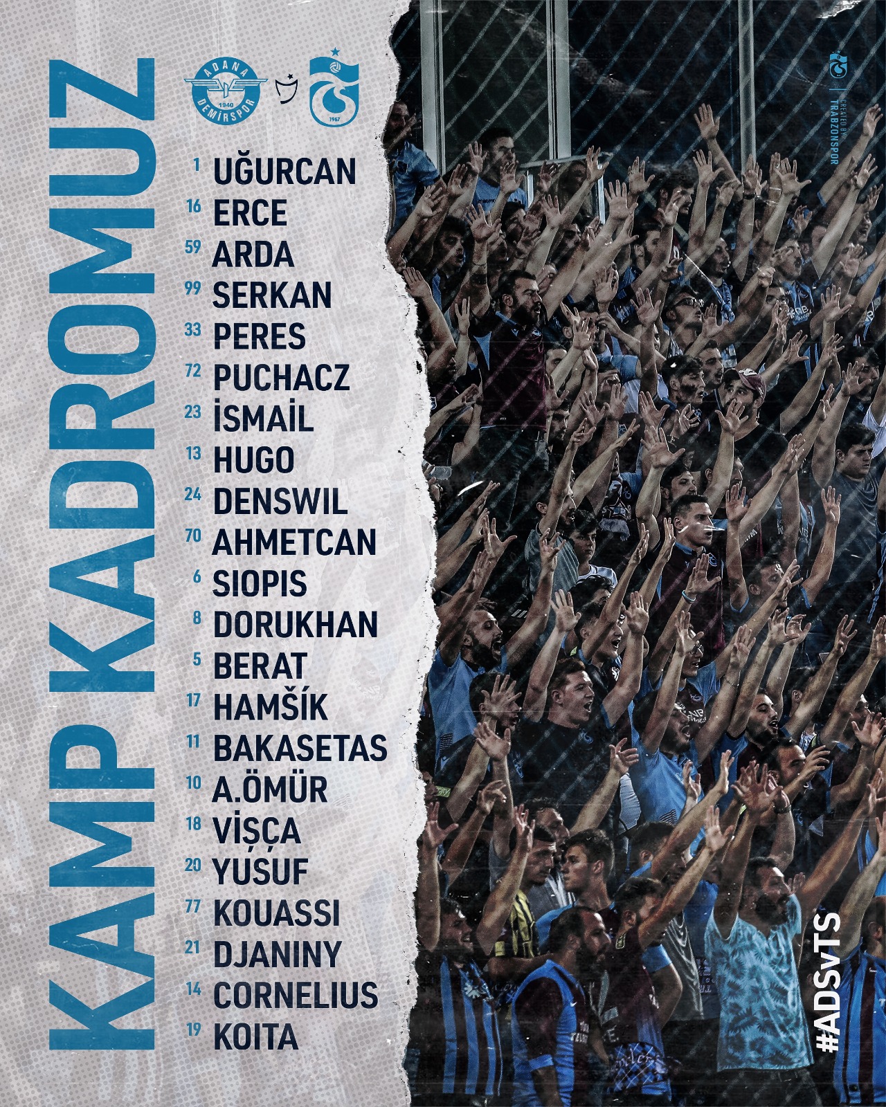Trabzonspor'un Adana Demirspor maçı kadrosu belli oldu!