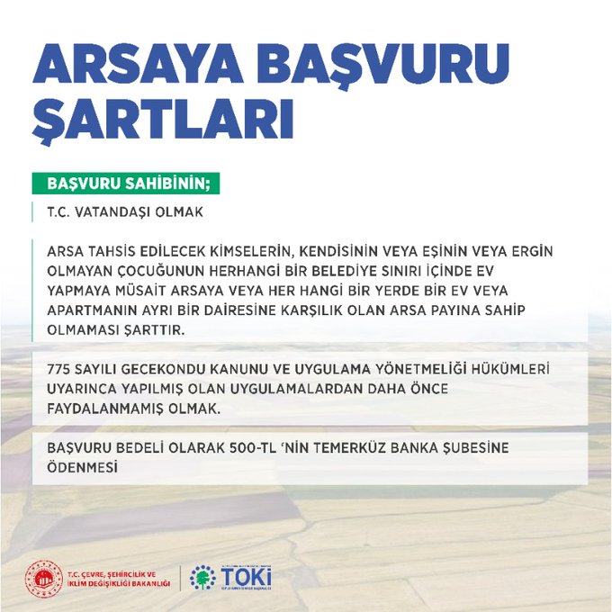 PROJE KAPSAMINDA ARSA SATIN ALMAK VE İLK İŞYERİM PROJESİNE BAŞVUR ŞARTLARI NELER?