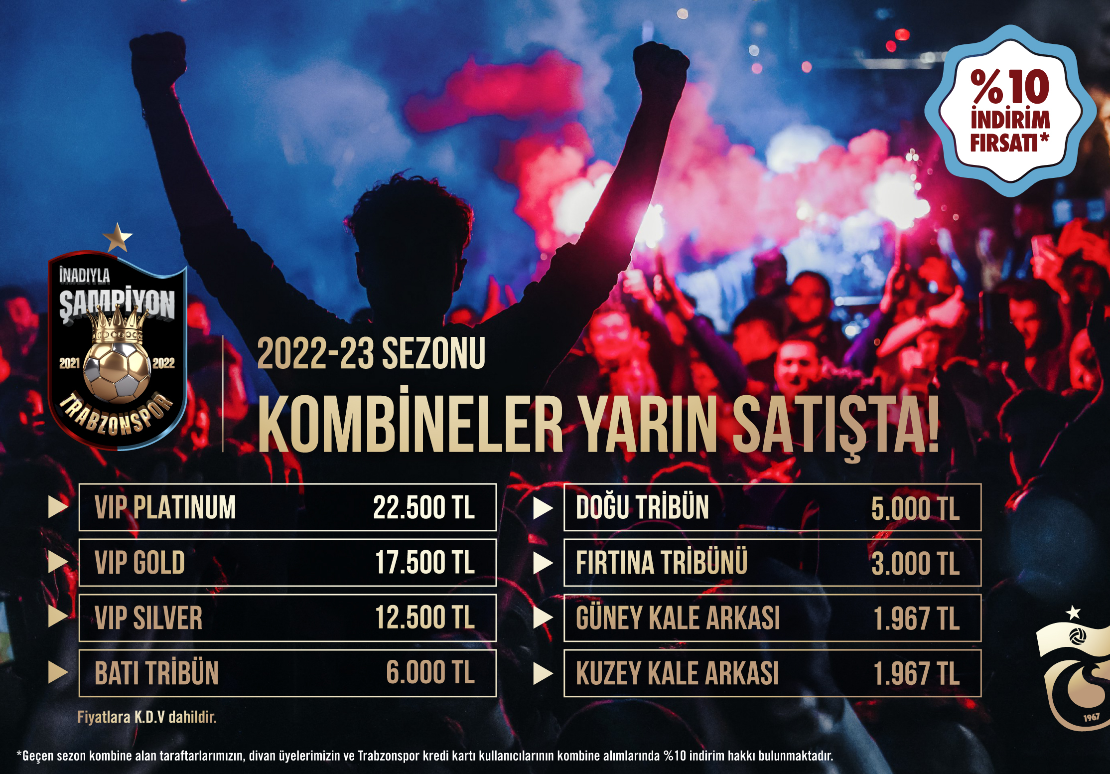 Trabzonspor yeni sezon kombineleri yarın satışa çıkıyor