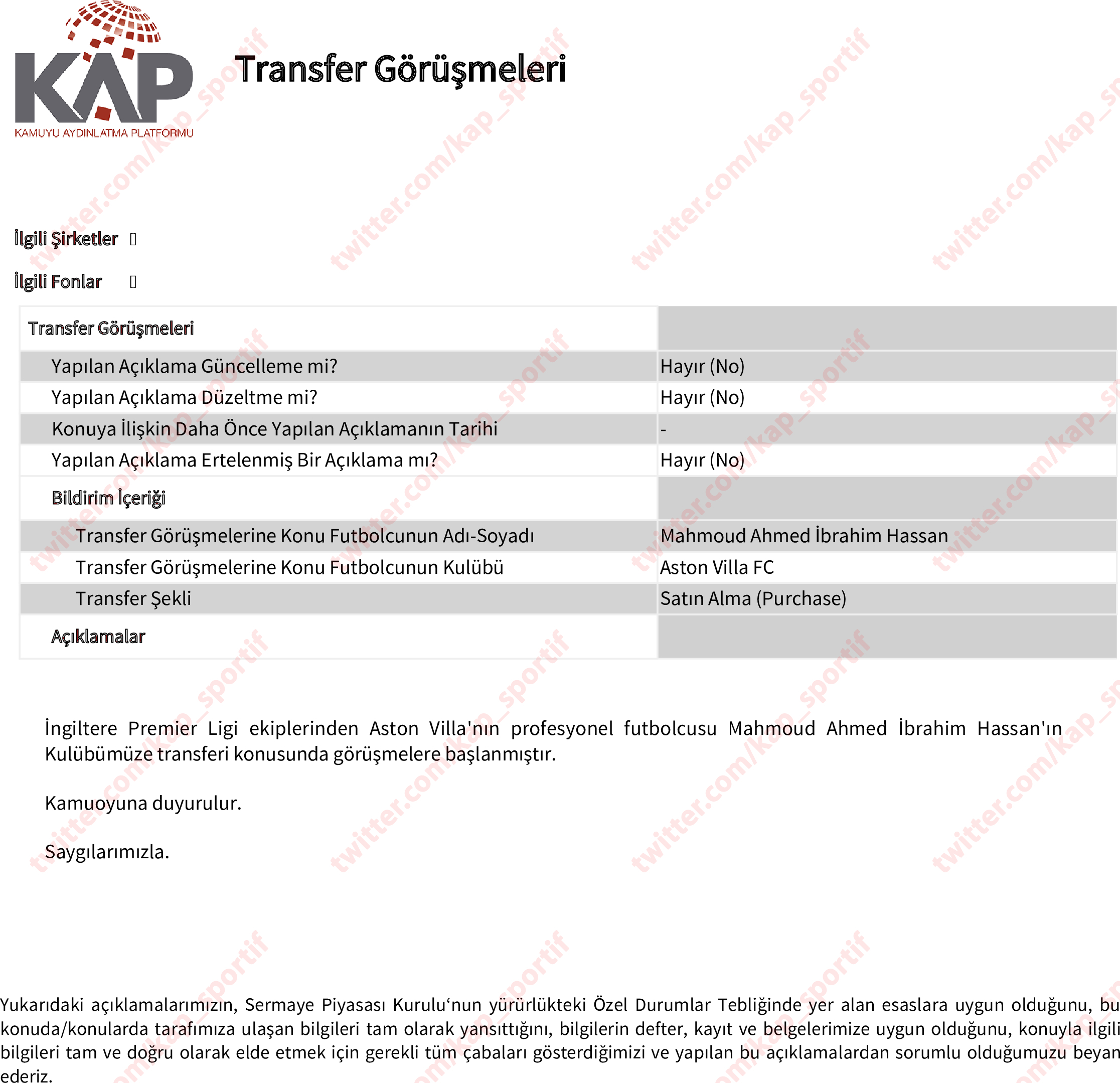 Trezeguet resmen Trabzonspor'da KAP açıklaması geldi