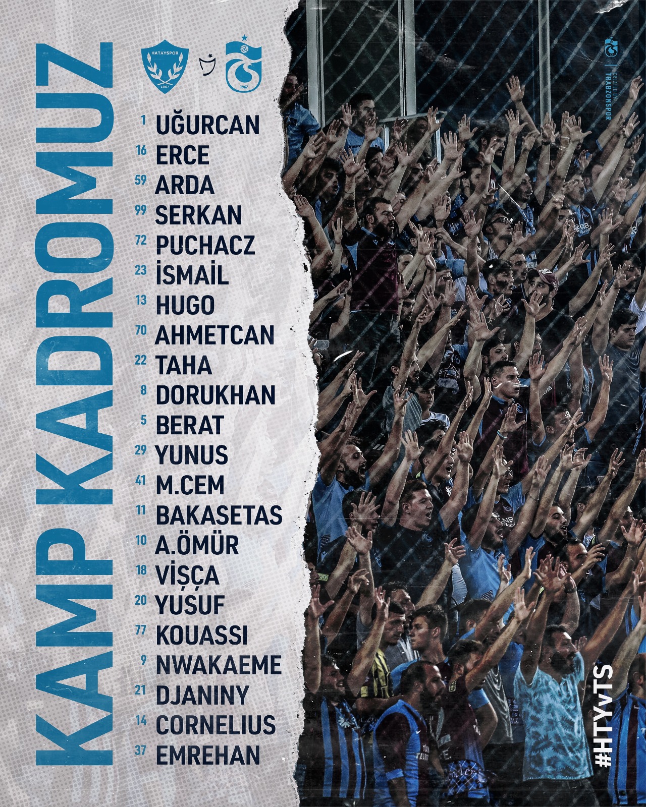 Trabzonspor'un Hatayspor maçı kamp kadrosu belli oldu!