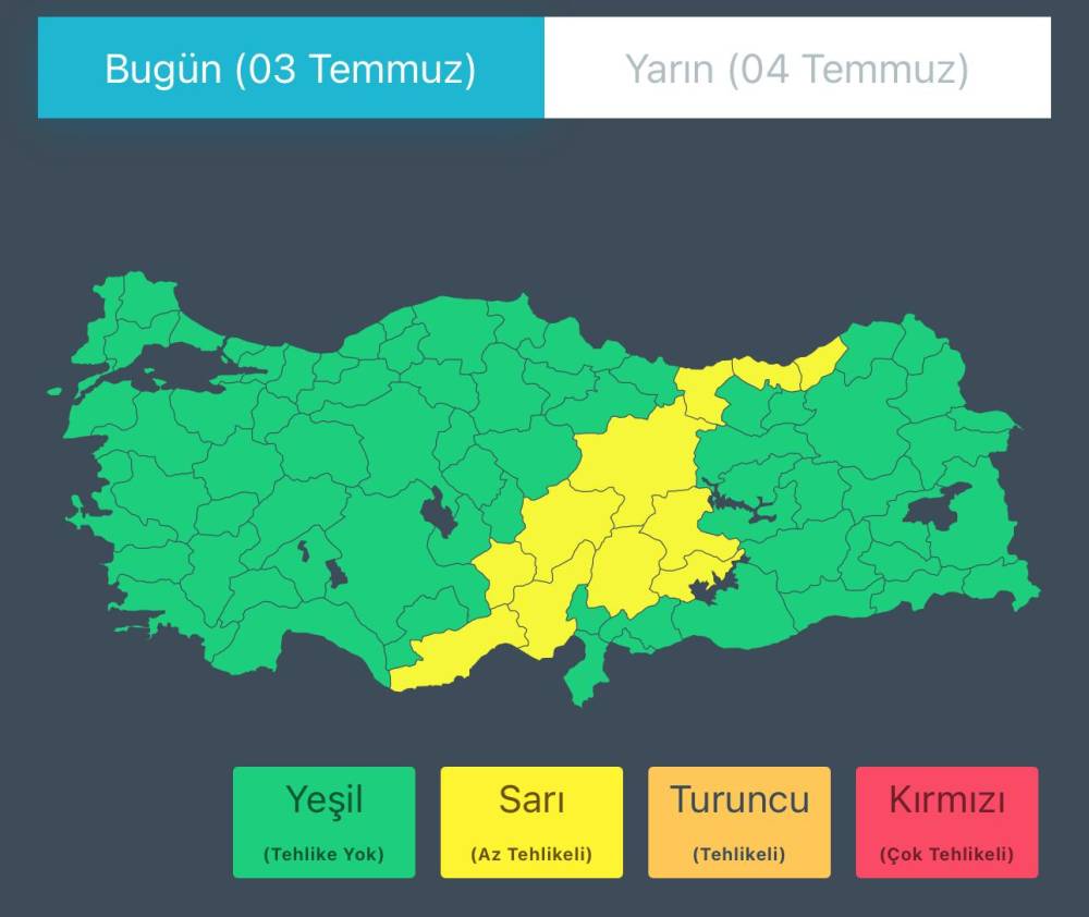 İçişleri Bakanlığı'ndan sağanak ve fırtına uyarısı