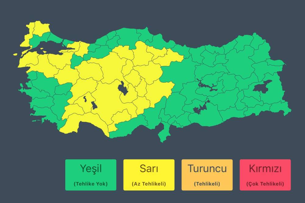 28 ilde sağanak ve fırtına nedeniyle 'sarı uyarı'