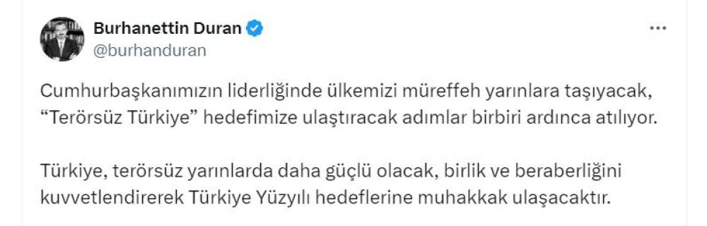 İletişim Başkanı Duran: Türkiye, terörsüz yarınlarda daha güçlü olacak