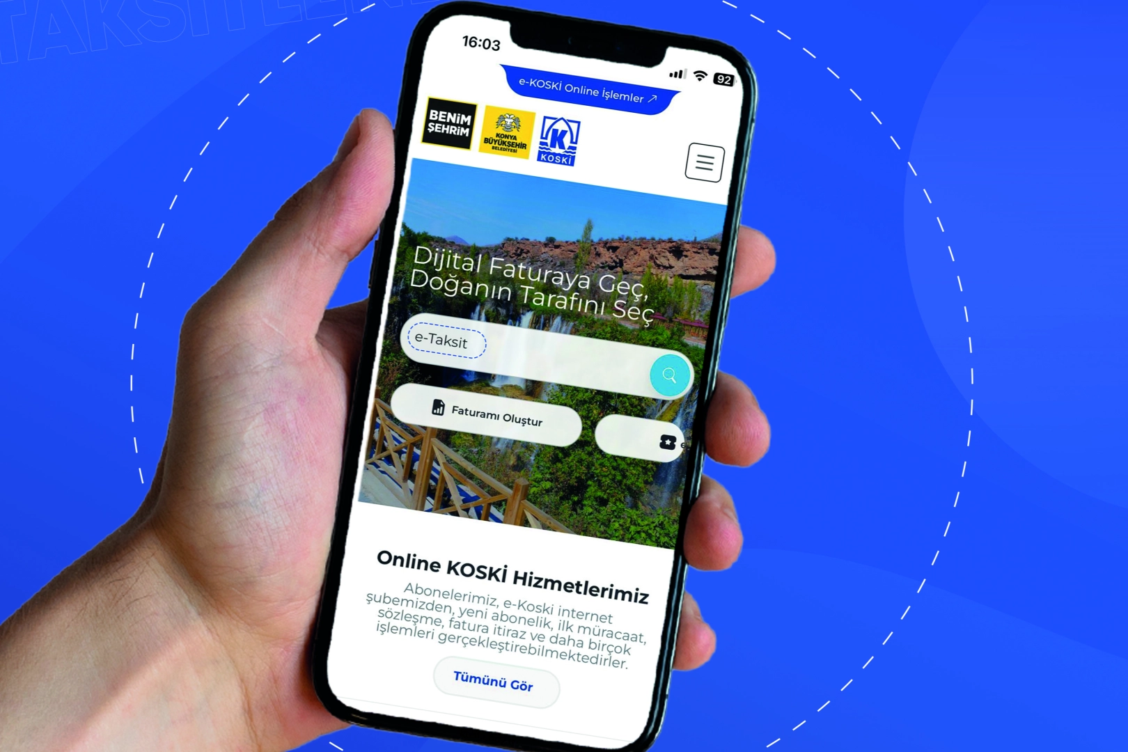 T&uuml;rkiye'de ilk! KOSKİ'den bor&ccedil;lara internetten taksit imkanı
