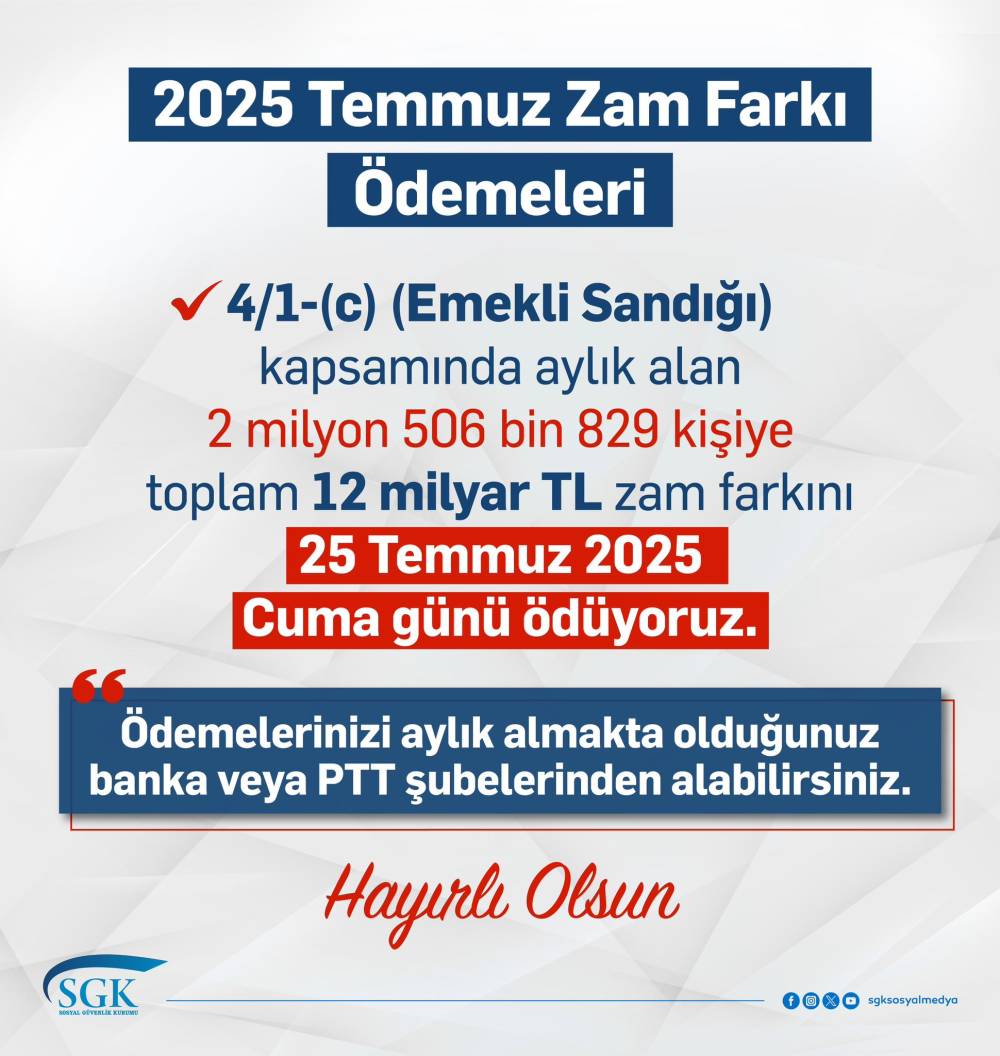 Emekli Sandığı fark ödemeleri cuma günü yatırılıyor