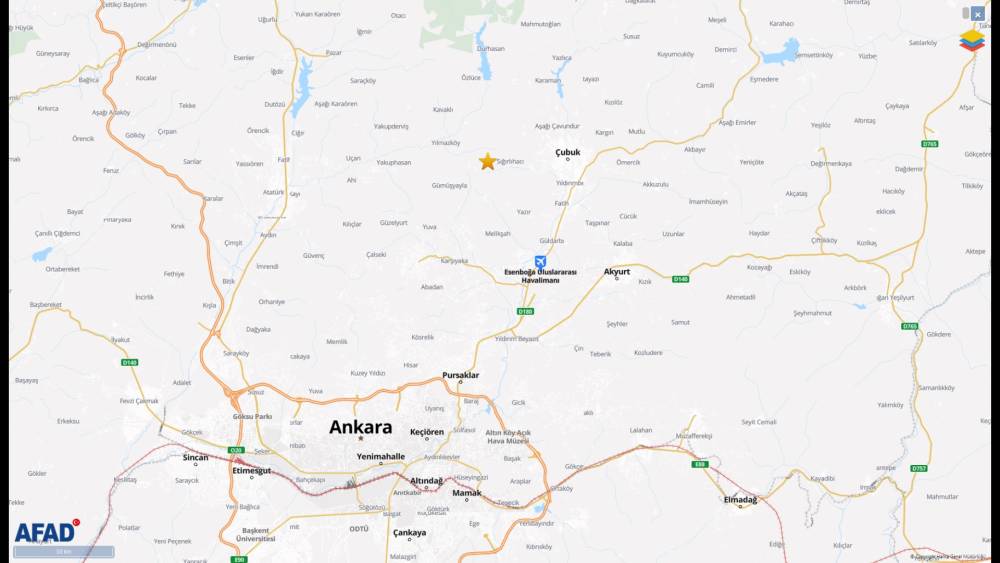 Ankara'da 3.6 büyüklüğünde deprem