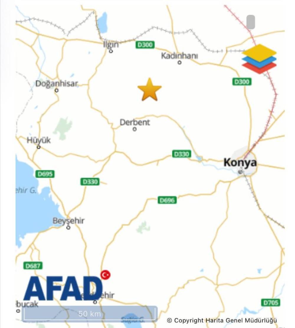 Konya'da 4,3 büyüklüğünde deprem