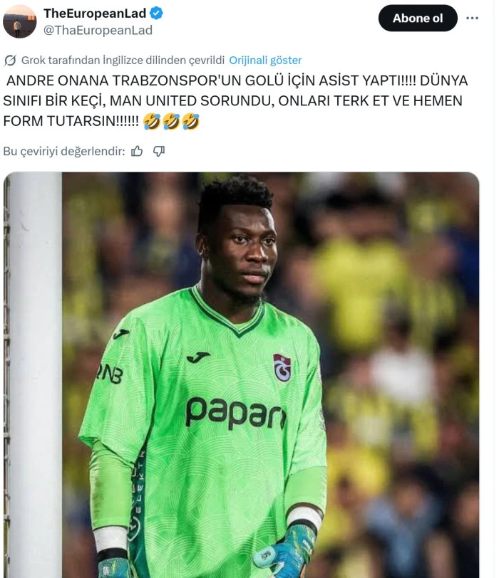 Avrupa Onana’nın asistini konuşuyor