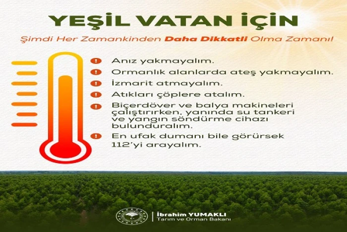 Bakan Yumaklı'dan orman yangınlarına karşı uyarı