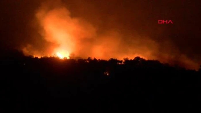 Çanakkale'de orman yangınına karadan müdahale sürüyor