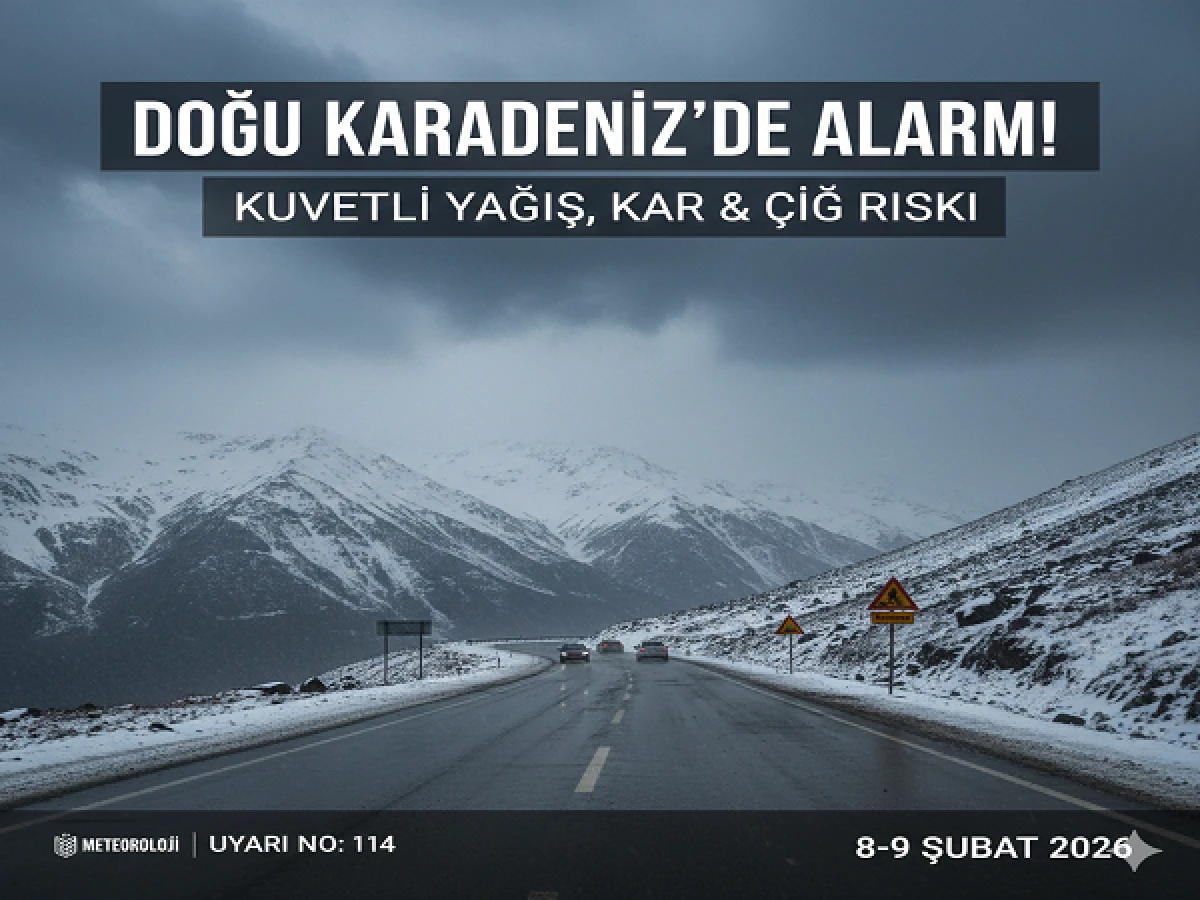 Doğu Karadeniz İ&ccedil;in Kuvvetli Yağış ve Kar Uyarısı