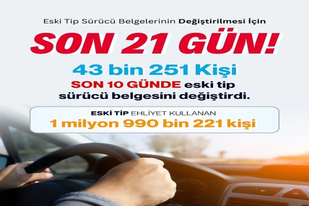 Eski Tip Ehliyetler İçin Son 21 Gün! Süre Uzatılmayacak