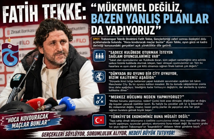 Fatih Tekke: M&uuml;kemmel Değiliz, Bazen Yanlış Planlar da Yapıyoruz
