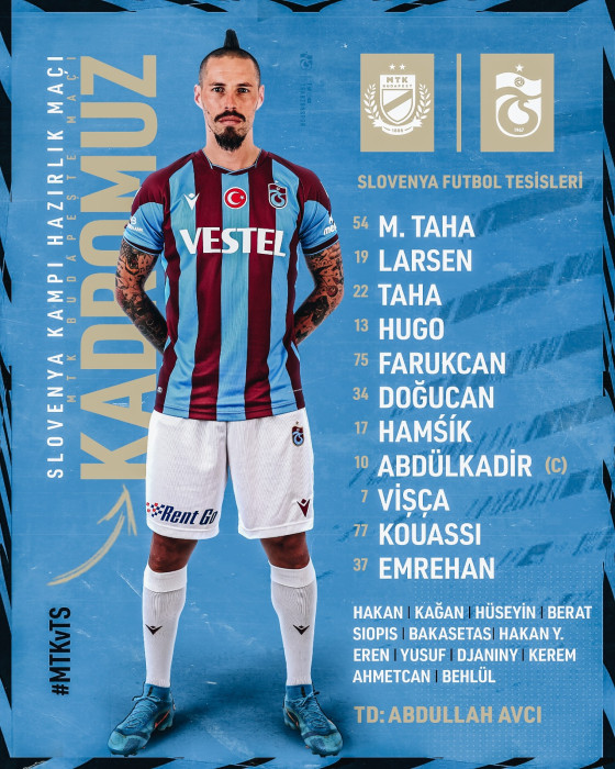 Trabzonspor'un MTK Budapeşte maçı ilk 11'i açıklandı