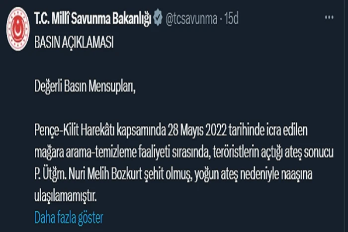Mağarada gaz zehirlenmesi: 5 şehit 