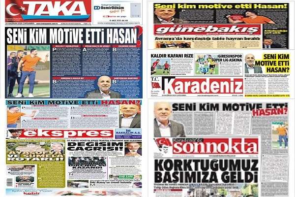 Trabzon basını ortak başlık attılar Seni Kim Motive Etti Hasan?