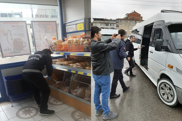 Trabzon&rsquo;da dolmuşlar ve marketlerde koronavir&uuml;s &ouml;nlemleri denetleniyorlar