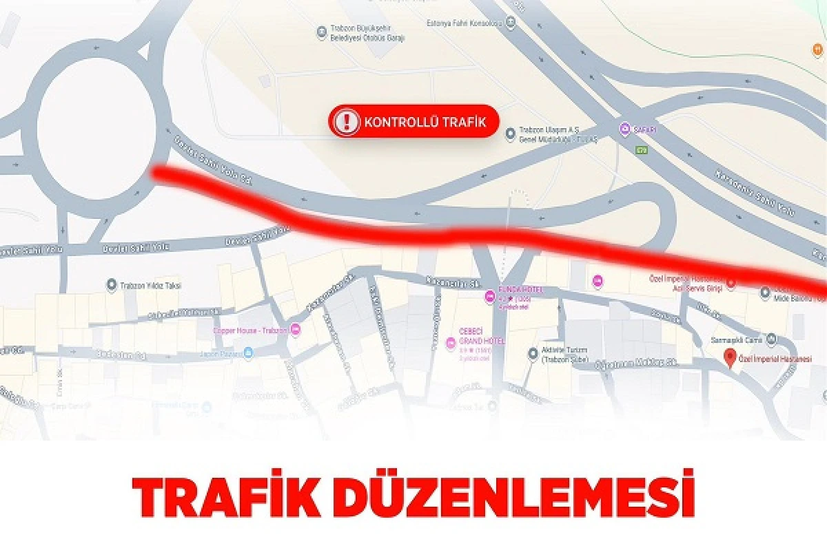 Trabzon&rsquo;da Gece Yol &Ccedil;alışması: Cumhuriyet Caddesi&rsquo;ni Kullananlar Dikkat!