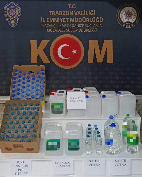 Trabzon'da sahte içki operasyonunda bir kişi gözaltına alındı
