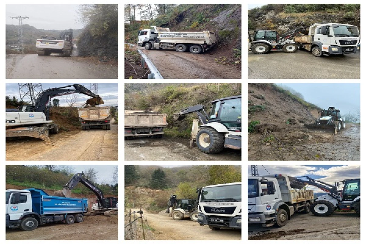 TRABZON'DA YOL SEFERBERLİĞİ: Büyükşehir Belediyesi Ekipleri 8 İlçede Çalışıyor!