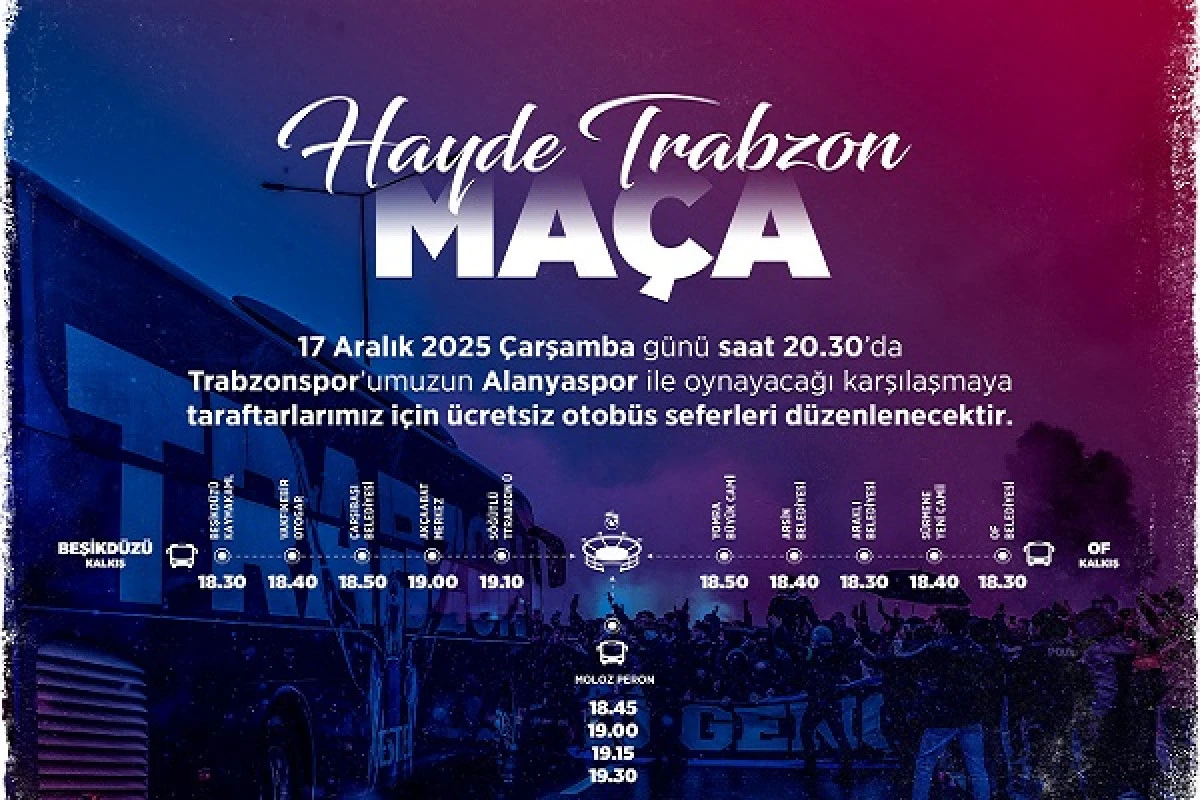 TRABZONSPOR MA&Ccedil;INA &Uuml;CRETSİZ ULAŞIM: B&uuml;y&uuml;kşehir'den Taraftara Jest!