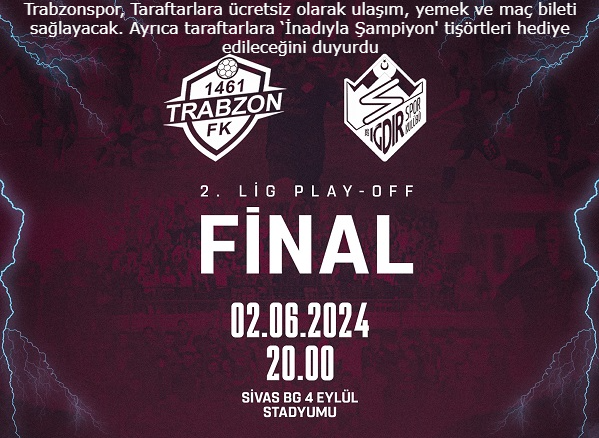 Trabzonspor'dan taraftarlara 1461 Trabzon FK final maçı jesti